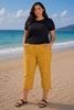 Immagine di PLUS SIZE MUSTARD CAPRI WITH  BUTTONS